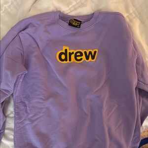Drew House Lavender Sweatshirt with Bold Yellow Logo